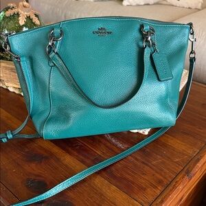 Coach Forest Green Leather small Kelsey purse, NWT